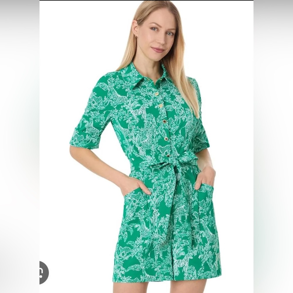 Lilly Pulitzer Green Button Down Romper